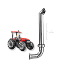 Escapamento Inox 304 Case Farmall 80 – 1 METRO com Flange 4" – Ronco Forte e Instalação Direta