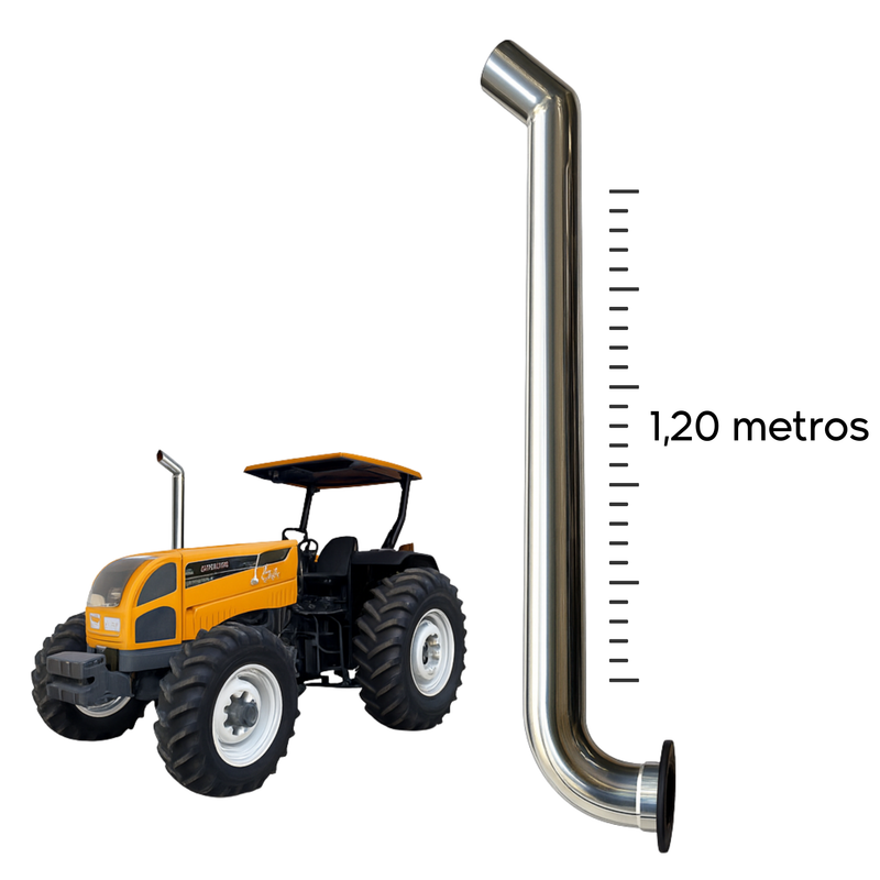 Ponteira escapamento Inox Trator Valtra A750 A850 A950 G3 1,20 Metros