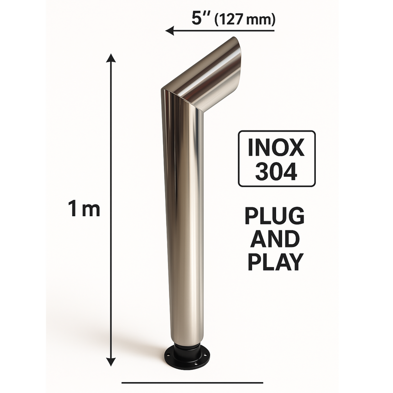 Escapamento ponteira full inox trator BM 115 135 Hi-Tech