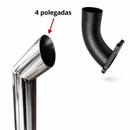 Escapamento ponteira Full Inox com pente para turbina Trator Nh 7630