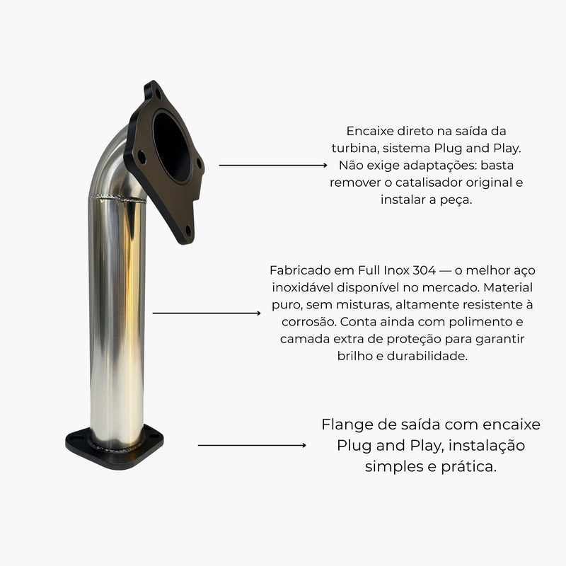 Downpipe Triton L200 3.2 Inox Ronco Esportivo E Mais Força