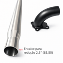 Escapamento ponteira Full Inox com pente para turbina Trator Nh 7630