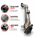 Downpipe Full Inox L200 Triton 2.4 2017 a 2022 com Flexível Integrado Plug and Play