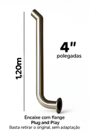 Ponteira escapamento Inox Trator Valtra A750 A850 A950 G3 1,20 Metros