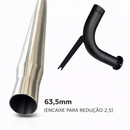 Escapamento Full Inox Com Pente Para Turbina Trator Valtra BM100 / BM110 / BM125