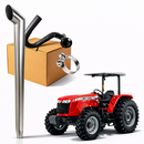 Escapamento Full Inox Com Pente Para Turbina Trator Massey Ferguson 4275 / 4283 / 4290
