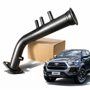 Escapamento Downpipe Hilux 2.8 Aço carbono Potençia + Torque