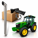Escapamento Full Inox Com Pente Para Turbina Trator John Deere 5078 / 5080 / 5090