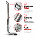 Escapamento Completo Full Inox Yanmar 347A 3" 1,20m Plug and Play