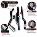 Kit Escapamento S10 2.8 2012 a 2021 com Difusor Gringo Aço Carbono e Ponteira Inox 5 polegadas