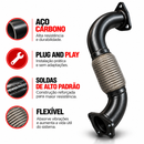 Downpipe Chevrolet Trailblazer 2.8 2012 a 2016 Aço Carbono 2,5" com Flexível Inox Plug and Play