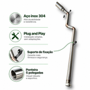 Escapamento Lateral Full Inox 304 Ford F1000 MWM X10 1996 a 1998 3" com Ponteira 5" Plug and Play