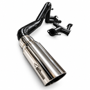 Kit Escapamento Nissan Frontier 2.5 Diesel 2007 a 2016 Aço Carbono com Downpipe, Intermediário, Difusor Americano, Saída Lateral, Ponteira Inox 4" e Controle Remoto