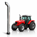 Escapamento Full Inox 304 Massey Ferguson 4” com Puxa-Pó 1,70m – MF 7140 7150 7170 7180 7370 7415
